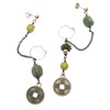 Mismatched Asymmetrical Double Pierced Earrings Chinese Replica Coin