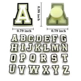 Letter + Number PVC Shoes Charms 37 Pieces Glow in the Dark Shoe Charms PVC Shoe Decoration for Shoes, Decorations Bracelets Children's Parties Gift Embellishments Shoes Buttons