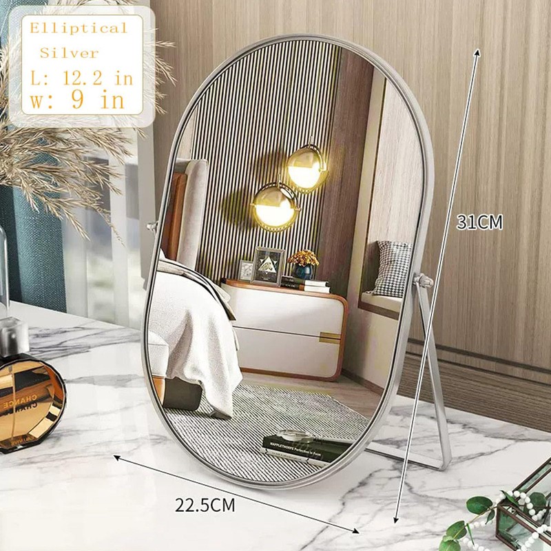 Numjeg Vanity Makeup Mirror for Desk with Metal Stand Tabletop