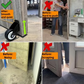 4-Pack 2" Gate Wheels, Anti-Sag Door Bottom Support Wheels, Anti-Friction Casters Repair Dropping Wooden Doors, Vertical Mount & Furniture fix Rollers (Smooth Sliding)