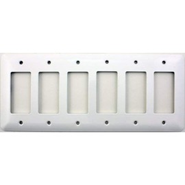 Classic Accents Mulberry White Princess Wall Plates - (6 Gang GFCI/Rocker Opening)