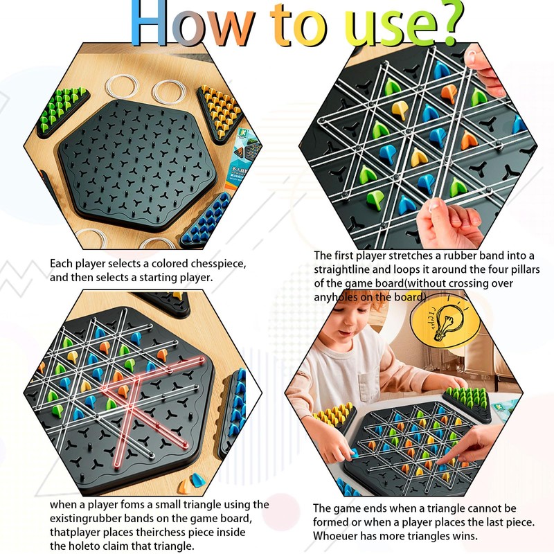 Game Rubber Bands, Multiplayer Game with Rubber Bands Triangle, Chains