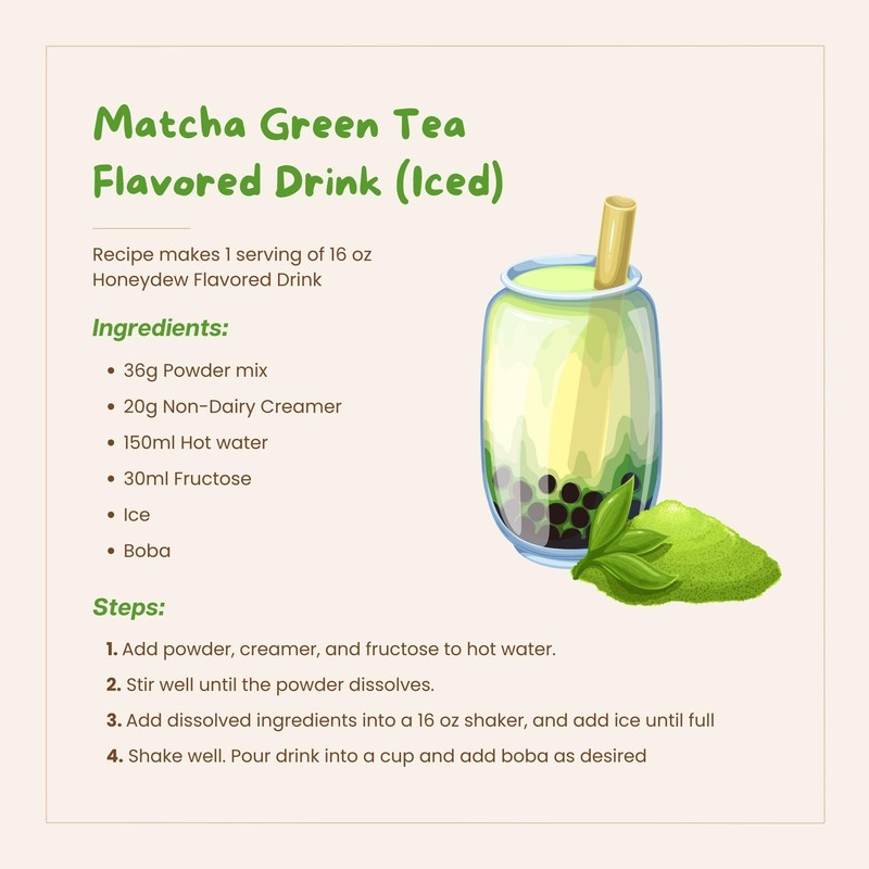 Bossen Bubble Tea Powder Mix (Matcha Green Tea)