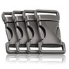 Ganzoo Metal Buckle Click Clasp with Spring Clasp, Titanium, Set