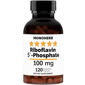 MONOHERB Riboflavin 5'-Phosphate 100 mg - 120 Vegetarian Capsules - Bioactive Vitamin B2