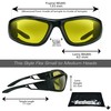 Bikershades Motorcycle Safety Night Riding Glasses Yellow Removable Foam Men