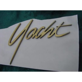 FORMULA YACHT BOAT EMBLEM GENUINE BADGE GOLD 5-1/2" LONG X 3-5/8" HIGH NEW