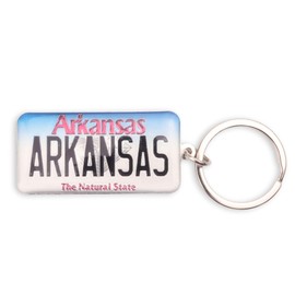 Westmon Works Arkansas Keychain Souvenir The Natural State License Plate Shape Metal Key Ring, Multi, Small