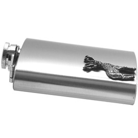 English Pewter Company 6oz Stainless Steel Hip Flask with Pewter Stag [CS236]