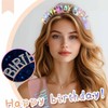 Aceorna Light Up Birthday Girl Headband Gold Rhinestone Crown and