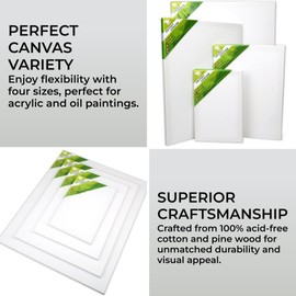H&S Set of 4 Artist Blank Canvas Frame Stretcher Acrylic Oil Water Painting Board 20x30cm, 30x40cm, 40x50cm, 50x60cm