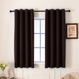 Pickluc Blackout Curtains 63 Inches Long 2 Panels, Light Blocking Drapes for Bedroom, Thermal Insulated, Noise Reduction, Privacy Protection, Chocolate Brown, 52" Wide x 63" Length