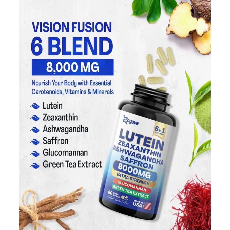 Zoyava Lutein Supplement 8000mg – Extra Strength Eye Support with
