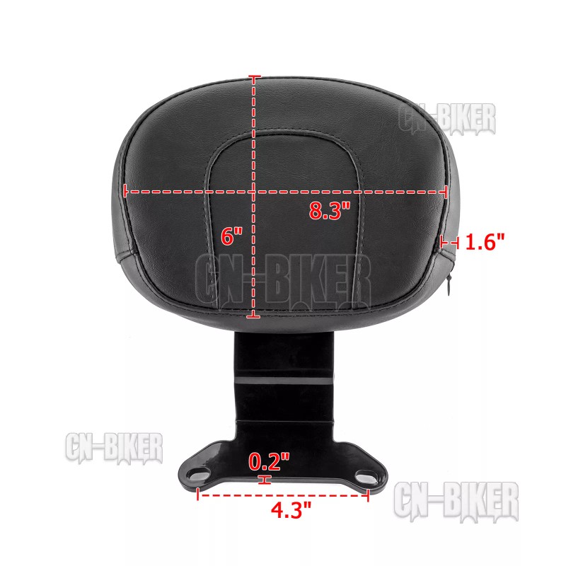 CB Gloss Black Driver Rider Backrest For Harley Breakout FXBR