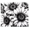 Unbranded 20oz Sublimation Tumbler Wrap Black & White Sunflowers Ready to Press Transfer