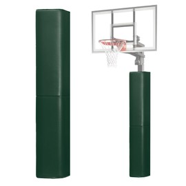 ProSlam Dark Green Basketball Pole Pad 72" Tall and 2" Thick Fits 6"x6" Pole All-Weather Durable UV-Resistant Waterproof Square Basketball Pole Padding for Player Protection and Safety