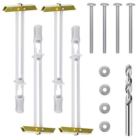 Steel Stud TV Mounting Kit, Metal Stud TV Mount Kit for Tilt & Low Profile Televison, Drywall Anchors, 4 Wall Anchors (1/4”) & Bolts, Steel Drill Bit and Hardware