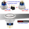 30mm Latching Push Button Switch Big Button White DPDT/SPDT Waterproof