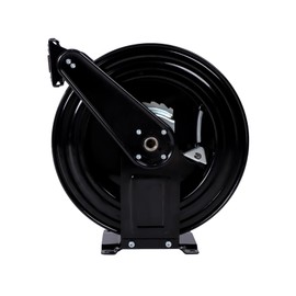 YSMN Pressure Washer Hose Reel 50ft with Swivel Arm 3/8" Retractable Pressure Washer Reel, Auto Rewind Heavy Duty Steel Professional Power Wash Hose Reel Lead for Air/Oil/Water 4000 PSI