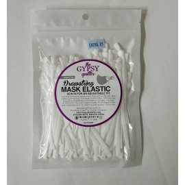 The Gypsy Quilter 60 Count Drawstring Mask Elastic White Latex-Free Adjustable Fit Elastic M206.15