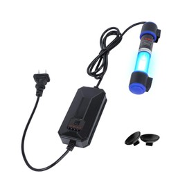 UV-C Aquarium Clean Light with Timer, Mini 3W 5W 7W 9W 11W Submersible Algae Clean Light Water Green Clean Fish Tank Water Clean Lamp for Sump Pond Filter Tank (5W Timer)