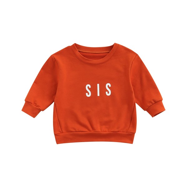 Toddler Baby Sibling Matching Clothes Long Sleeve Letters Print Pullover