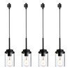 MELUCEE 4 Pack H-Type Track Lighting Pendants Black Ceiling Track