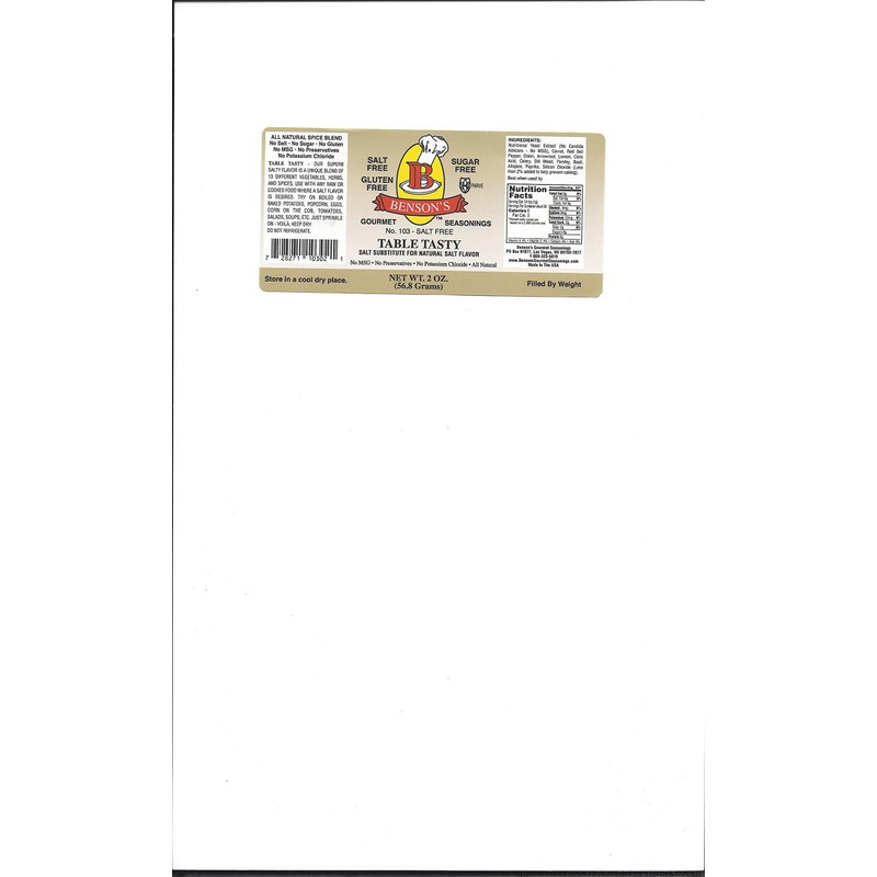 6-Pack Table Tasty Salt Substitute No Potassium Chloride Substitute for