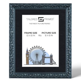 Tailored Frames Vienna Black 10" X 8" Frame for 8" X 6" Picture | Rustic Style Vintage Single Picture Frame | Table Top & Wall Hanging Type | Photo Frame with Black Mount