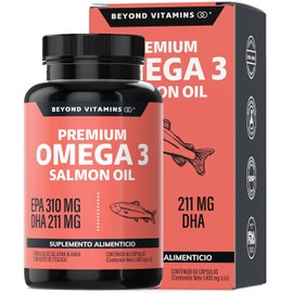 Beyond Vitamins | Omega 3 Salmon Oil | Aceite de Pescado Ultra Concentrado en Ácido Eicosapentaenoico (EPA) y Ácido Docosahexaenoico (DHA)| Aceite Noruego (60 Caps)