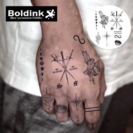 Boldink Temporary Tattoos, semi permanent tattoos, 15-day long lasting tattoo sticker, waterproof and anti-reflective, unique design(Mysterious Sigils)