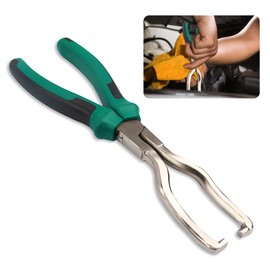 Carbon Steel Electrical Connector Disconnect Pliers, Automotive Hose Fuel Line Clip Removal Pliers, Universal Car Petrol Clip Pipe Pliers Removal Tool for Release Long Spark Plug (Green)