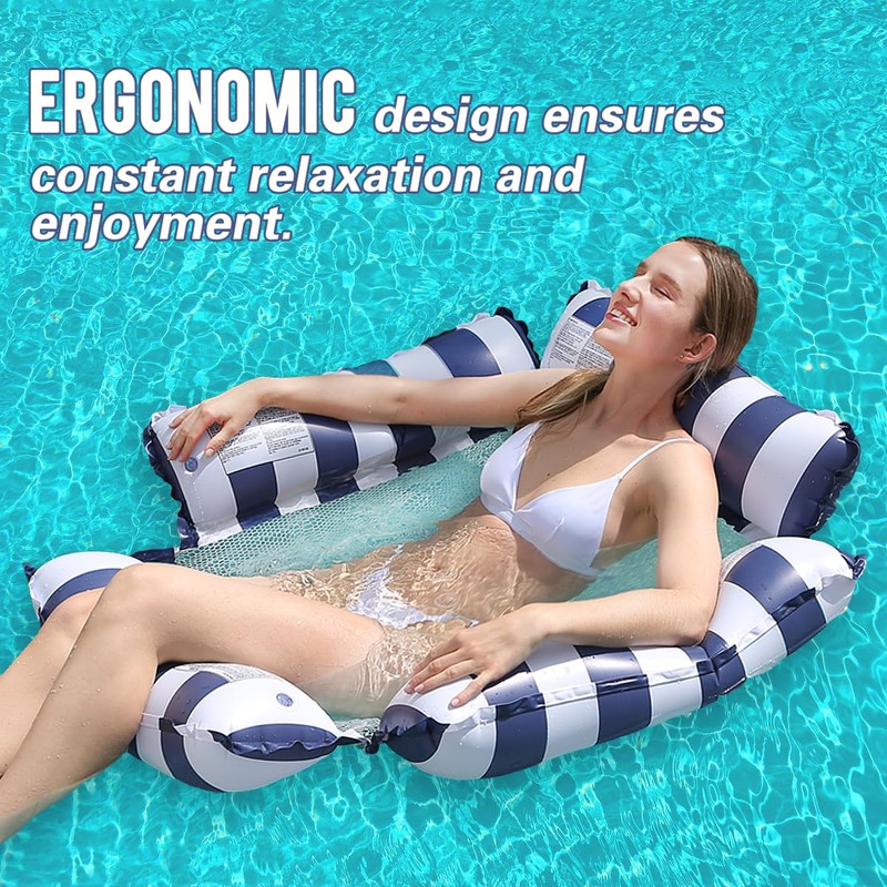 LONEEDY Pack of 2 4-in-1 Pool Hammock, Floating Chair, Lounge