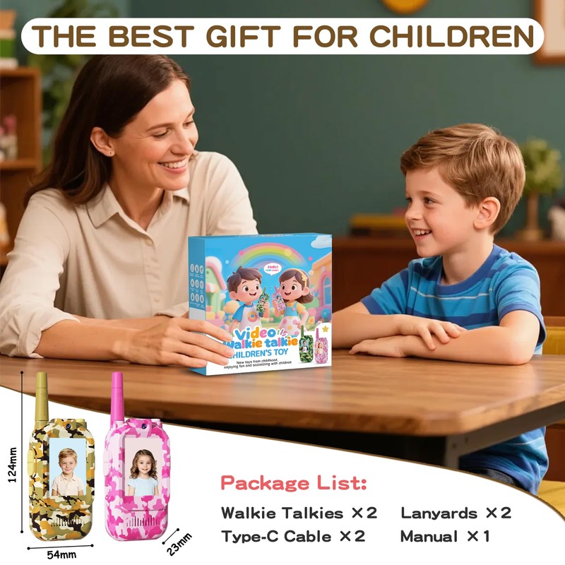 GamiAcces Video Walkie Talkies for Kids with Camera, Rechargeable