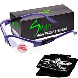 SPITS EYEWEAR Cougar Bifocal Safety Glasses (Magnifier: 2.00, Frame Color: Pastel Powder Purple)