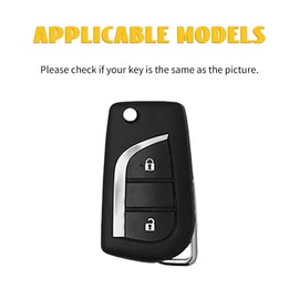 OFF WE GO Car Key Case Key Cover for Toyota RAV4 Yaris Aygo Auris Avensis Types Highlander Fortuner Tundra Key Box Key Cover Protective Housing Black Silver