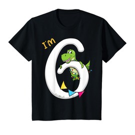 Kids 6th Birthday Dinosaur | Dino Sixth Bday I'm 6 Years Boys T-Shirt