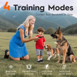 3 Dog Shock Collar with Remote,4200FT Dog Training Collar with Battery Display, 4 Trainning Modes,Rechargeable Electric Dog Collar for Large Medium Dogs (15-120Lbs) with Flash Light