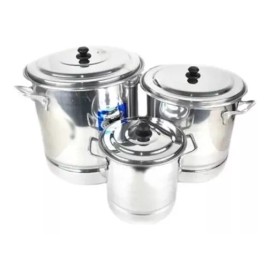 VAP2000 Jgo De 3 Vaporera 15, 30 Y  50 Lts Ollas Tamaleras