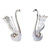 Silver Plated Swan Duck With 12 Pcs Tea Spoon Set