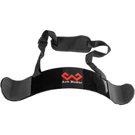 Arm Blaster Bicep Curl Thick Aluminum Adjustable Bodybuilding Bicep Isolator Pink,Barbell Curl Assistant Arm Curl Bar - Color: Black