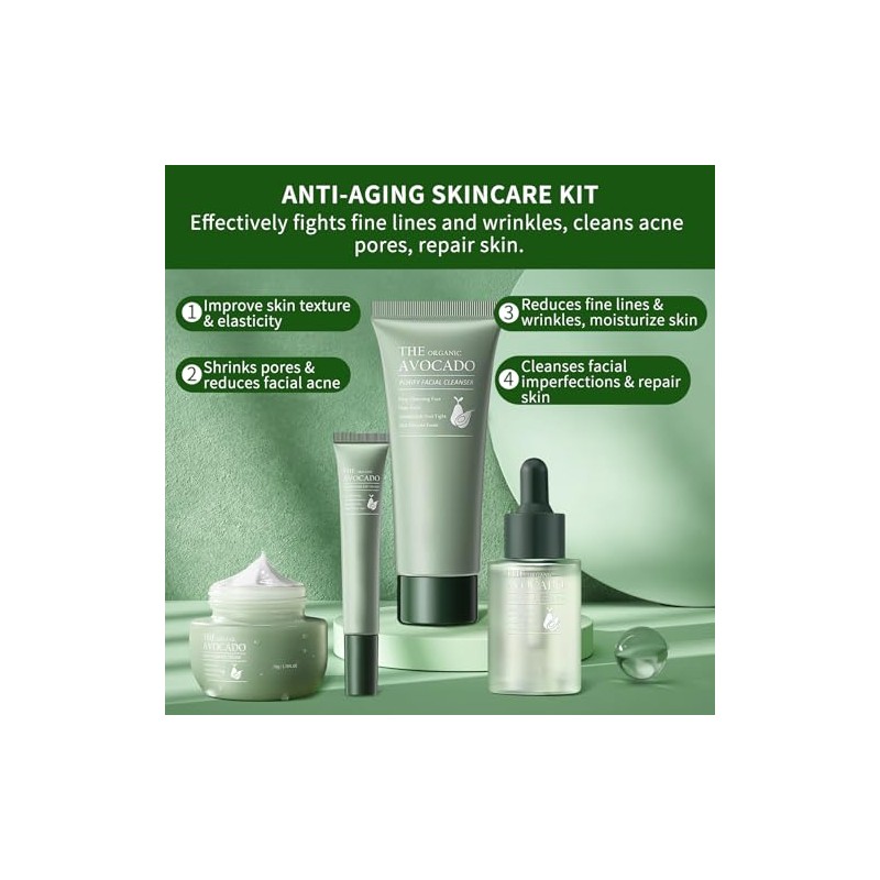 Set Cuidado Facial Aguacate Kit Regalo Piel Hidratante Mujer Limpiador