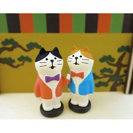 DECOLE ZSG-92250 Mangai Combination Daifuku & Uro, White Cat, Daifuku: 1.2 x 0.8 x 2.2 inches (30 x 20 x 55 mm), Pack of 2