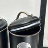 Darthome Black Tea Coffee Sugar Canisters Metal Airtight Lid Kitchen