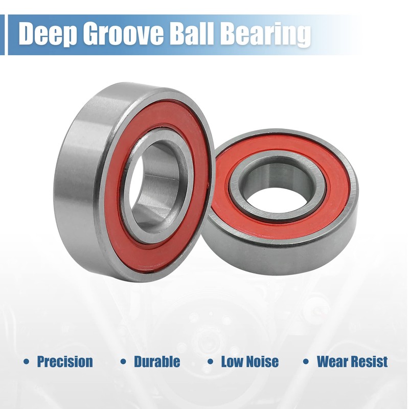 sourcingmap 2pcs 6003RS Deep Groove Sealed Shielded Ball Bearing 35