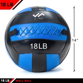 JFIT Wall Ball, 18 LB, Blue/Black