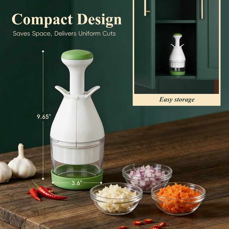 IVYROLL Vegetable Chopper, Manual Food Chopper for Onion, Garlic, Nuts