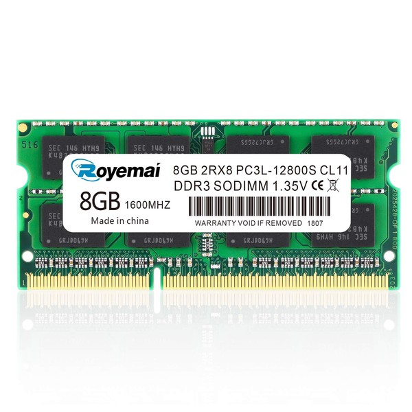 8GB DDR3 / DDR3L 1600 MHz Sodimm 2RX8 PC3L/ PC3-12800