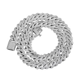 PY BLING Hip Hop Mens Full Iced Out 15mm 18K Golden/White Rose Golden Plated CZ Miami Cuban Link Chain Choker 18"-24" Necklace or 7.5"-8.5" Bracelet with Gift Box (WG,22)