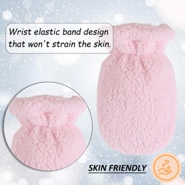 Peecabe Winter Warm Baby Mittens Infant Toddler Fleece Gloves for Boys and Girls Cozy Mittens Set 0-24 Months (0-12 Months, Light Pink+Beige+Dark Purple)